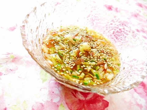 素麺たれに❤胡瓜と茗荷と黒酢のめんつゆたれ❤